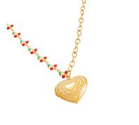 HIOPOIUYT Elegante collar con colgante de cristal en forma de fruta con cadena de acero inoxidable, ideal para mujeres que buscan accesorios únicos, collar con colgante de cristal de frutas, talla