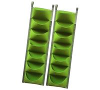 HIOPOIUYT Juego de 2 macetas colgantes verticales con múltiples bolsillos para cultivo de plantas de pared con diseño fácil para decoración de pared de balcón, maceta para balcón