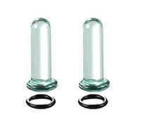 HIOPOIUYT Juego de dilatación de orejas de cristal de 1,6 7 mm/7,5 12 mm con anillos tóricos, expansor de calibre único