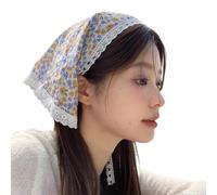 HIOPOIUYT Pañuelo floral para la cabeza, pañuelo de flores estilo cabaña para exteriores, diseño floral, bufanda creativa para el pelo