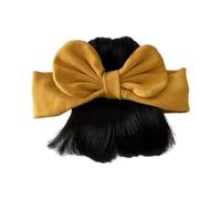 HIOPOIUYT Peluca con lazo y flequillo para bebé, accesorios para el cabello, diseño de luna llena