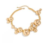HIOPOIUYT Práctico collar con colgante de metal, diseño simple, adorno de cadena de muñeca, ideal para entusiastas de la moda