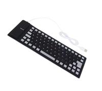 HIOPOIUYT Teclados de silicona enrollables de 85 teclas, cables USB, silenciosos y flexibles para escribir cómodamente en portátiles y PC