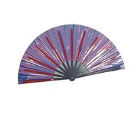 HIOPOIUYT Ventilador plegable de gran tamaño con diseño de costilla de bambú, sonido fuerte para bailes teatrales, muestra danza reflectante colorida para el escenario