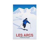 HIOUASGF Les Arcs - Póster de lienzo para estación de esquí, decoración de dormitorio, paisaje, oficina, habitación, regalo, 20 x 30 cm