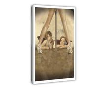 HIOUASGF Póster de lienzo con texto en inglés "Not So Little Angels", para decoración de sala de estar, dormitorio, 40 x 60 cm