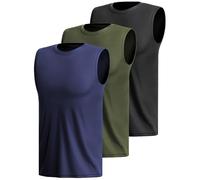 Hioutdoor 3 O 5 Confezioni Canotta Sportiva Da Uomo Senza Maniche Camicia Fitness Sotto Le Ascelle Muscolare Ad Asciugatura Rapida Corsa Traspirante Palestra - Juego de 3 chalecos funcionales, Negro