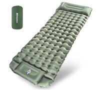 Hioutdoor Colchoneta autoinflable, 10 cm, para Camping, Ultraligera, Inflable, con Bomba de Prensa de pies, cojín para Exteriores, Senderismo, Playa, mochilero, Tienda de campaña, colchón de Aire,
