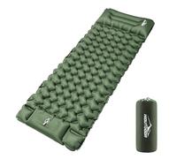 Hioutdoor Colchoneta isotérmica para camping, 10 cm, ultraligera, con bomba de pie y almohada, colchón inflable, compacta, para exteriores, senderismo y playa