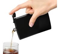 Hip Flask for Liquor Men | 6 7 8 Oz Small Stainless Steel Black Flasks Men Women, Lightweight Wine Container With Never Lose Metal Cap For Wedding Party Gift, Outdoor Activities