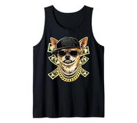 Hip Hop Animal Gángster Chihuahua Dinero Perro Rapero Camiseta sin Mangas