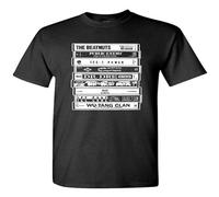 Hip Hop Artists Cassettes Old School Rap Unisex 100% Cotton Short-Sleeve T-Shirts Black L