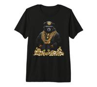 Hip Hop Bear Rapper with Chains and Money Bags Camiseta Premium