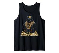 Hip Hop Bear Rapper with Chains and Money Bags Camiseta sin Mangas