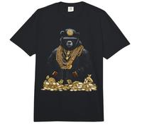 Hip Hop Bear Rapper with Chains and Money Bags Comfort Colors Adult Heavyweight T-Shirt