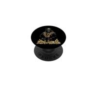 Hip Hop Bear Rapper with Chains and Money Bags PopSockets PopGrip Adhesivo