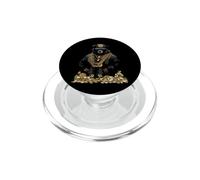 Hip Hop Bear Rapper with Chains and Money Bags PopSockets PopGrip para MagSafe
