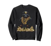 Hip Hop Bear Rapper with Chains and Money Bags Sudadera