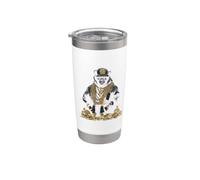 Hip Hop Bear Rapper With Chains And Money Bags Vaso térmico de acero inoxidable de doble pared