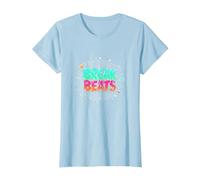 Hip Hop Break Beats Retro Graffiti Style Musical Art Camiseta, Mujer, Azul Bebé, XS
