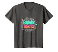 Hip Hop Break Beats Retro Graffiti Style Musical Art Camiseta, Niños, Asfalto, 2 años