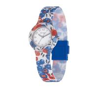 HIP HOP, Colección Berry & Blossom, reloj de mujer, correa de silicona y tela Liberty London, diseño floral, caja de 32 mm, resistente al agua, Red Blue, 32, Moderno