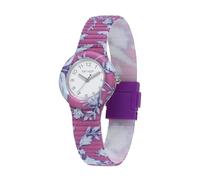HIP HOP, Colección Flora, reloj de mujer con movimiento de cuarzo, correa de silicona hipoalergénica y tejido Liberty London, caja de 32 mm, resistente al agua, violeta, 32, Moderno