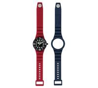 HIP HOP, Colección Master, reloj hombre, correa de silicona intercambiable, caja de 41 mm, resistente al agua hasta 50 m, longitud ajustable hasta 19 cm, Red Blue, 41, Moderno