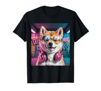 Hip Hop Dog Wearing Headphones Street Graffiti Style Camiseta