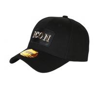 Hip Hop Honor Gorra Icon Negro Parche Plata Cuero Streetwear Baseball Lozza - Tamaño: Talla única - Color: Negro - Unisex, Negro , Talla única