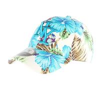 Hip Hop Honour Gorra de béisbol azul con flores NY Hawai - Tamaño: Talla única - Color: Azul - Unisex, azul, Talla única