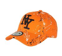 Hip Hop Honour Gorra NY Naranja Blanco y Negro Look Etiquetas Streetwear Béisbol Paynter - Unisex, naranja, Talla única