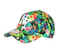 Hip Hop Honour Gorra NY Naranja y Verde Tropical Flores Piña Béisbol Sunlight, naranja, Talla única