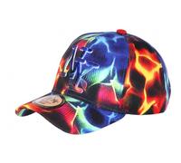 Hip Hop Honour - Gorra para niños, color naranja y azul llamas Fire NY Béisbol, de 7 a 11 años, talla única - Color: naranja - niño