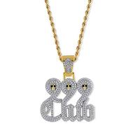Hip Hop Jewelry Bling Óxido de circonio Cráneo 999 Colgante macizo para hombre Cadena de cuerda de acero inoxidable Collar de hielo Accesorios para hombres Regalos-Silver-One size