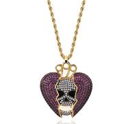 Hip Hop Jewelry Collar Mujeres Hombres Skull Heartbreak Micro-Studded with Zircon Hip Hop CZ Completamente helado CZ Diamond Colgante Rapper Chain Accesorios-color-One size