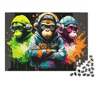 Hip Hop Monos Arte Puzzle 1000p para Adultos Muy Difícil Reto Mental Mejor Valorados Mejora De La Concentración Cartón Grueso 38x26cm/1000pcs