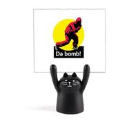Hip Hop Music Praises Cool Reality Memo Holder Cartoon Black Cat Stand Decoración