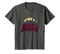 Hip Hop Nacido en el Bronx Urban NYC Skyline Art Camiseta, Niños, Asfalto, 6 años