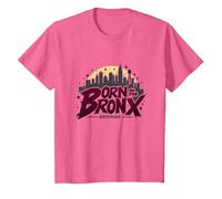 Hip Hop Nacido en el Bronx Urban NYC Skyline Art Camiseta, Niños, Rosa Jaspeado, 6 años
