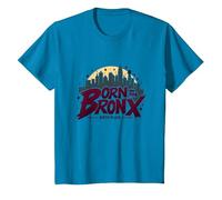 Hip Hop Nacido en el Bronx Urban NYC Skyline Art Camiseta, Niños, Zafiro, 6 años