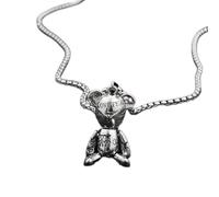 Hip Hop Personalidad Graffiti Oso Colgante Collar Encanto Moda Alfabeto Animal Hombres Mujeres joyería Accesorios Regalos 1 Uds (Size : 70cm)