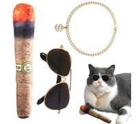 Hip Hop Pet Disfraz, Pet Dress Up, Cat Dog Necklace, Pet Sunglasses, Pet Cosplay Disfraz, Dog Necklace Set, Cat Dress Up, Dog Costume Set, Puppy Dress Up, for Puppy Small Medium Dogs Cats