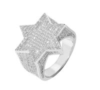 Hip Hop Punk Ring Pentagrama Hexagonal Anillo Personalidad para hombres Estilo de Navidad Ins Simple Regalo de joyería de moda casual