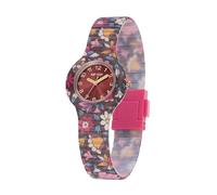 HIP HOP Reloj de mujer, colección Flora, movimiento cuarzo analógico, resistente al agua hasta 50 metros, correa de silicona, longitud ajustable, ideas de regalo para mujer, burdeos, 32, Moderno