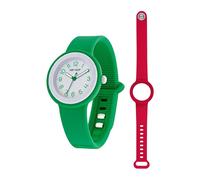 HIP HOP Reloj de mujer, colección HERO.DOT, movimiento de cuarzo analógico, resistente al agua hasta 50 metros, correa de silicona, longitud ajustable, ideas de regalo para mujer, Verde, 34, Moderno