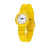 HIP HOP Reloj de mujer, colección NUMBERS COLLECTION, movimiento cuarzo analógico, resistente al agua hasta 50 metros, correa de silicona, longitud ajustable, ideas de regalo para mujer, amarillo, 32