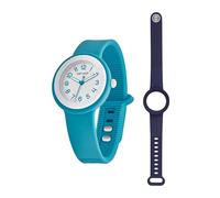 HIP HOP Reloj de mujer, colección Special Pack, movimiento de cuarzo analógico, resistente al agua hasta 50 metros, correa de silicona, longitud ajustable, ideas de regalo para mujer, azul claro, 34
