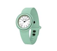 HIP HOP, Reloj Hero.DOT Bezel, reloj de mujer, esfera Sketch con índices luminosos, correa de silicona ecológica, caja de 34 mm, resistente al agua, Verde, 34, Moderno