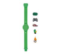 HIP HOP Reloj para niño, colección PINTASTIC!, movimiento analógico, resistente al agua hasta 30 metros, correa de silicona, longitud ajustable, ideas de regalo para niño, Verde, case 32 mm, Moderno